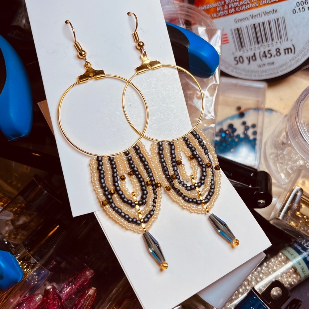 Beaded Loop earrings.